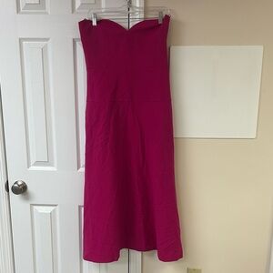 Zara Fuchsia Sweetheart Neck Bustier Midi Dress